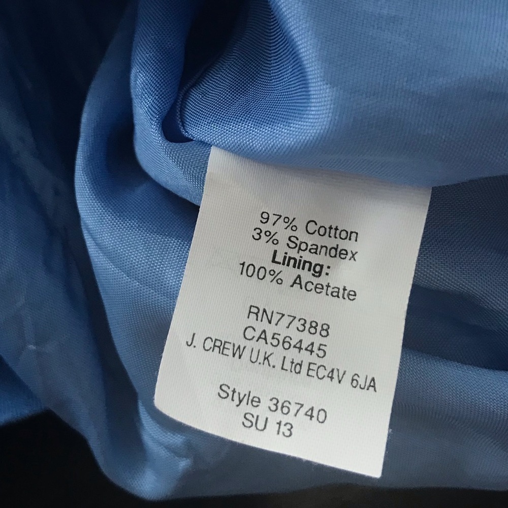 J. Crew Factory Suiting Blue Dress Size 0 - Picture 10 of 12